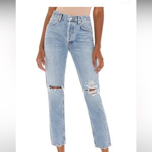 AGOLDE Jamie High Rise Classic Jeans Distressed Button
Fly Size 28